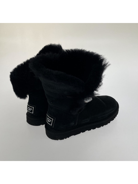 UGG/ムートンブーツ/ベイリーボタン/スワロフスキー/BLK