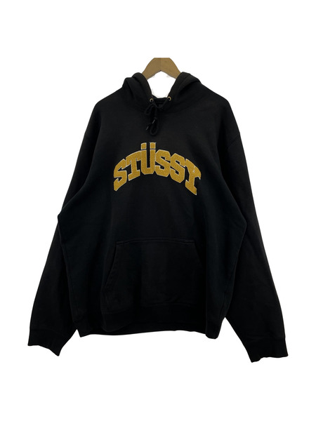 STUSSY CHENILLE ARCH APPLIQUE HOOD BLK（XL）