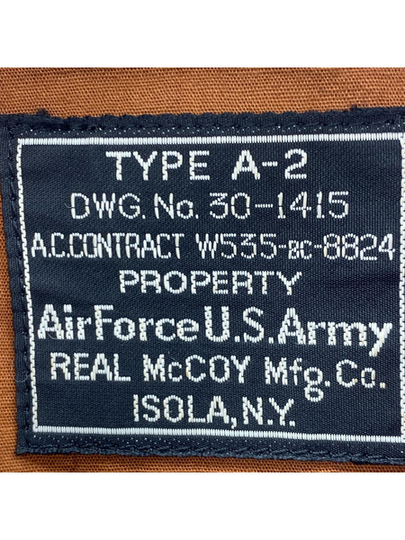 REAL McCOY'S フライトジャケット A-2 ISOLA,N.Y.  フライトジャケット (36)