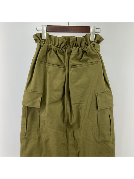 SACRA VINTAGE COTTON BACKSATIN SKIRT　カーキ　38