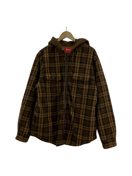 Supreme 18AW HOODED PLAID WORK SHIRT M