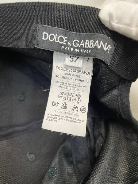 DOLCE＆GABBANA 水玉×ストライプ 6パネルキャップ グリーン×グレー