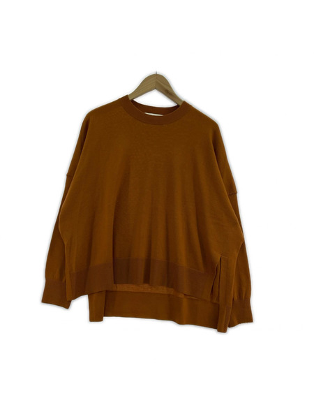 ENFOLD ニット・セーター ドロップショルダー オーバーニット 茶[値下]