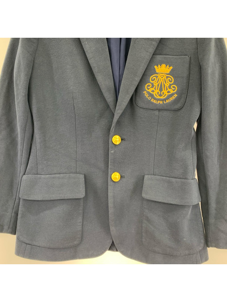POLO RALPH LAUREN ジャケット エンブレム刺繍 スウェット地 ブレザー 紺 (6)
