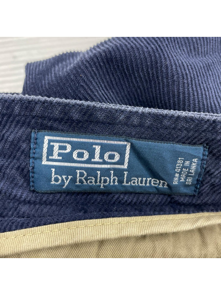 POLO RALPH LAUREN パンツ 90s コーデュロイ カーゴ (34) 紺