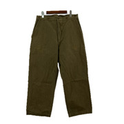 COMOLI パンツ 21SS コットンシルクオーバー カーキ