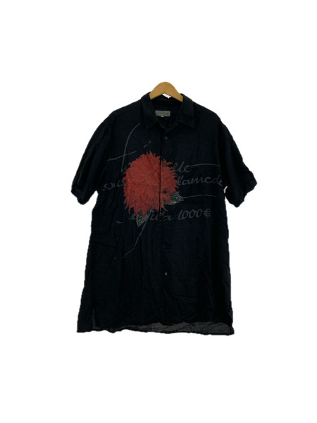 Yohji Yamamoto POUR HOMME  ダリアプリント 半袖シャツ HG-B34-236 (3)