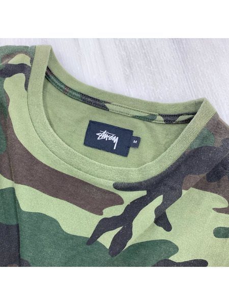 STUSSY カモ柄Tシャツ オリーブ (M)