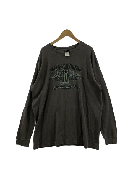 Harley-Davidson USA製 プリント L/Sカットソー GRY (2XL)