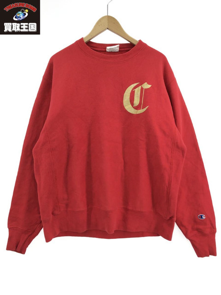 Champion リバースウィーブバックアーチロゴスウェット(L)赤[値下]