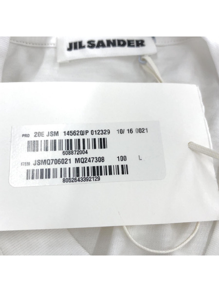 JIL SANDER　Vネック Tシャツ　ホワイト　L