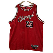 NIKE 90s マイケルジョーダン CHICAGO BULLS RED ゲームシャツ(3XL)