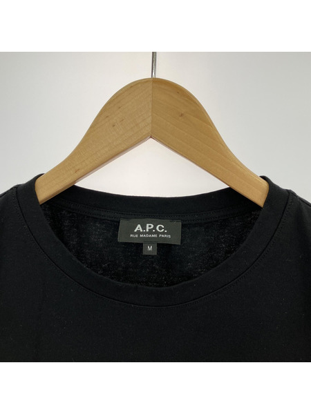 A.P.C. S/S 刺繍ロゴ カットソー 黒 (M)