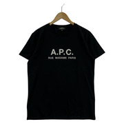 A.P.C. S/S 刺繍ロゴ カットソー 黒 (M)