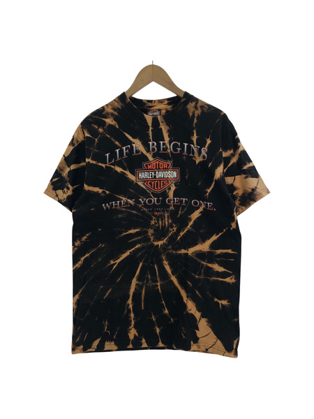 00s Harley-Davidson tie dye print tee BLK M