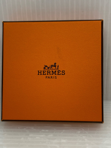 エルメス　HERMES　カージュアッシュ　Ｈキューブ　ネックレス　ペンダント　チョーカー　オレンジ シルバー