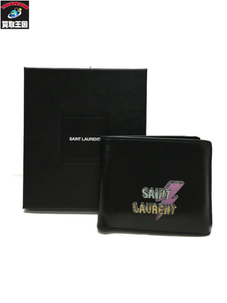 SAINT LAURENT サンダードットスタッズ二つ折り財布[値下]