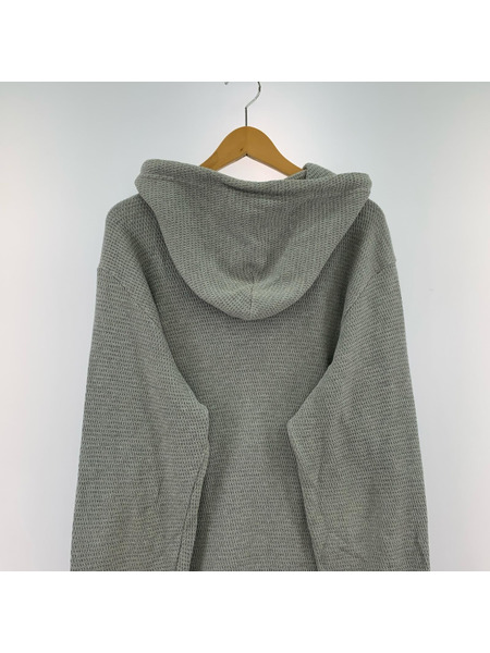 DIESEL ワッフルジップパーカー グレー (L)