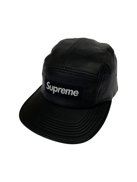 16AW/Supreme/Leather Camp Cap/Free/BLK