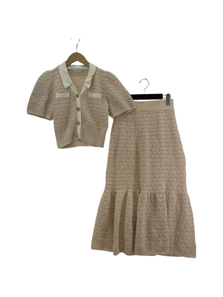 CELFORD S/Sジャガードニットセットアップ ピンク(36)