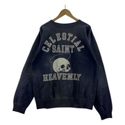 SAINT MICHAEL/21AW SKULL USED CREW NECK SWEAT/L/NVY