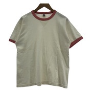 TOYS McCOY 無地リンガー Tee WHT/PNK (M)