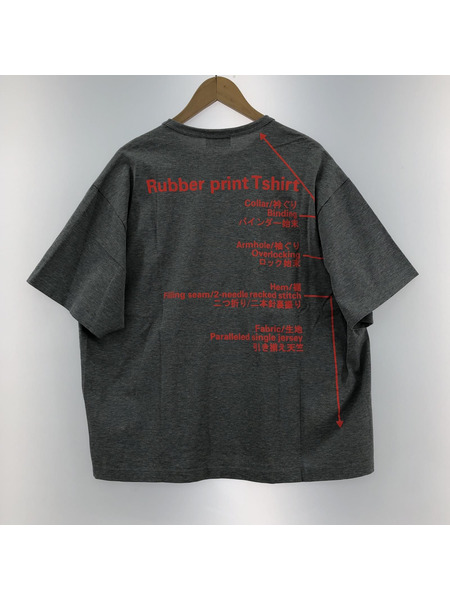 kolor 22SS 度詰メ天竺 PRINT TEE グレー 2