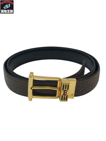 GUCCI グッチ レザーベルト ブラック ゴールド