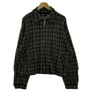 MIHARA YASUHIRO MYne TWEED KNIT JACKET ジップ ニット M 黒 カーキ