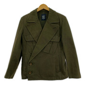 LIMI feu ミリタリージャケット ヨウジヤマモト ダブルブレストミリタリージャケット (S) カーキ