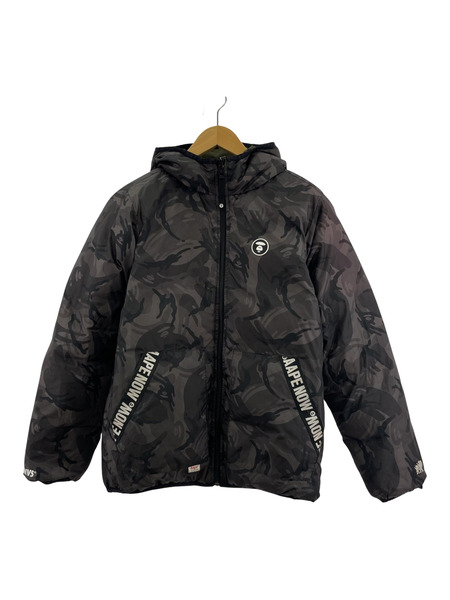 A BATHING APE リバーシブルダウンジャケット カーキ/カモフラ M