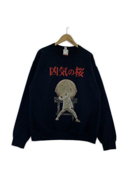 WACKO MARIA×凶気ノ桜 22SS CREW NECK SWEAT 太鼓 L 黒