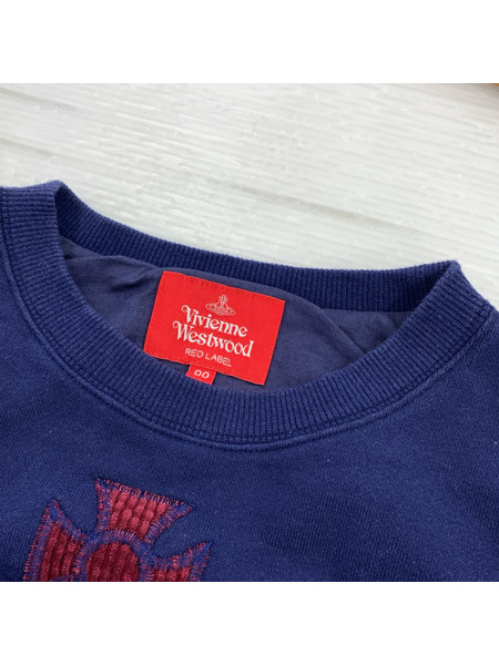 Vivienne Westwood red label スウェット・トレーナー ロゴ刺繍/サイズ00/青系