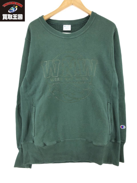 Champion×WNW 単色タグ復刻 スウェット(M) モスグリーン[値下]