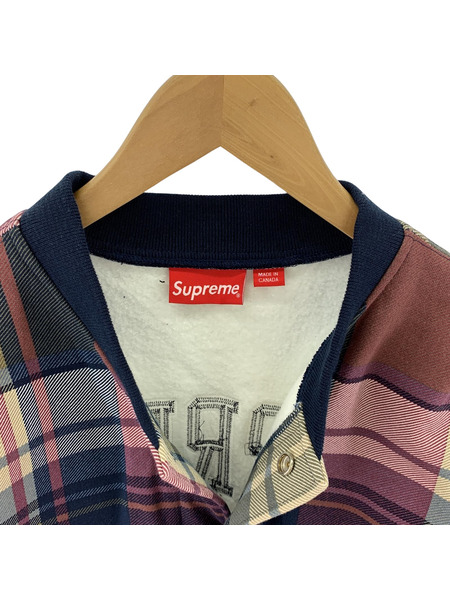 Supreme 14AW Plaid Snap Front Sweat スウェット スタジャン チェック ...