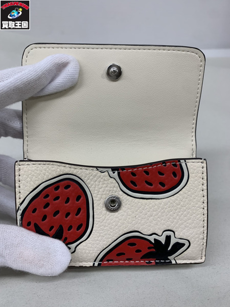 コンパクトウォレット COACH エッセンシャル ミニ トライフォールド ウォレットストロベリー