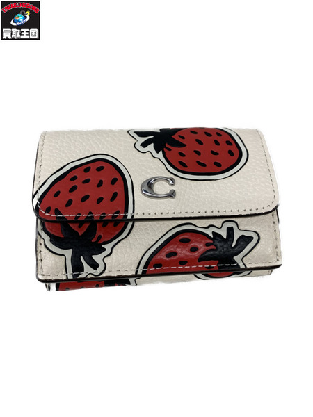 コンパクトウォレット COACH エッセンシャル ミニ トライフォールド ウォレットストロベリー