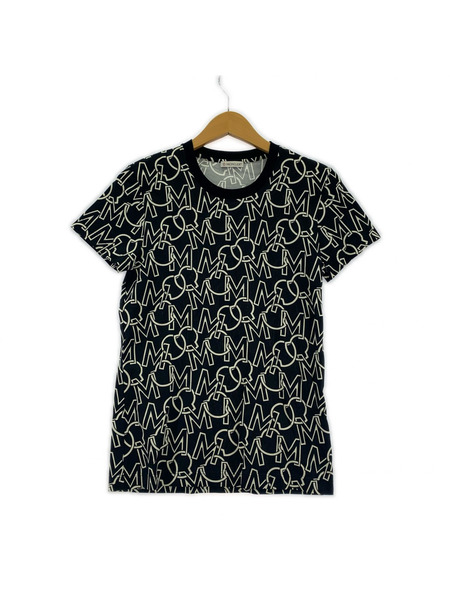 半袖Tシャツ・カットソー 総柄 ロゴ T-SHIRT GIROCOLLO S 黒