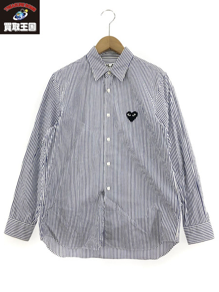 PLAY COMME des GARCONS L Sストライプシャツ S[値下]｜商品番号