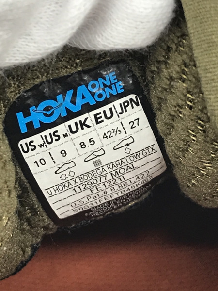 HOKA ONE ONEx Bodega KAHA LOW GTX 27.0 カーキ[値下]