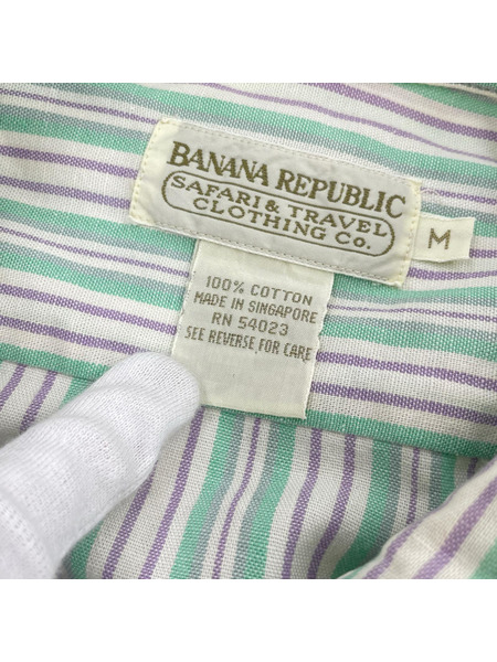 Banana Republic 長袖シャツ 80S 初期タグ コットン ストライプ (M)[値下]