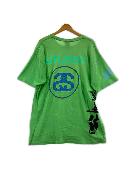 STUSSY マルチプリントTee L 黄緑