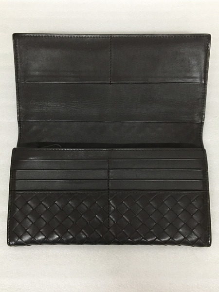 BOTTEGA VENETA  イントレチャート長財布　茶