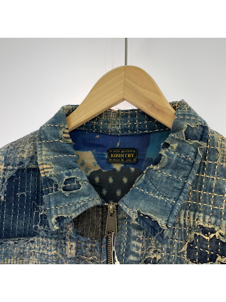 KAPITAL 24AW VIRGIN MARIA PRINT INDIGO BORO ZIP UP BLOUSON ヴァージンマリア インディゴ襤褸ジップブルゾン 4（XL） K2412LJ154