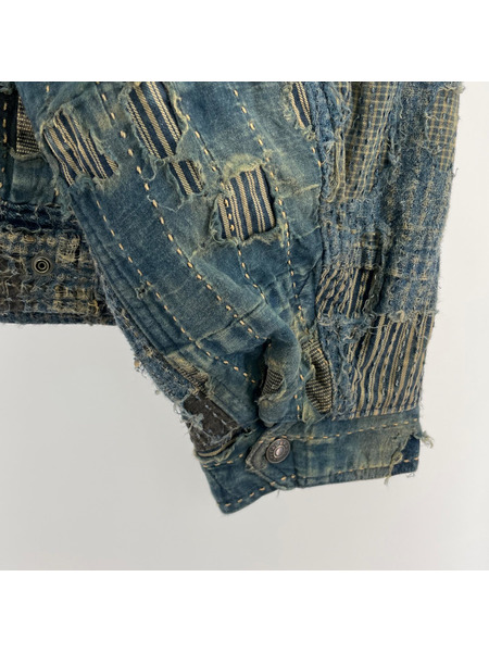 KAPITAL 24AW VIRGIN MARIA PRINT INDIGO BORO ZIP UP BLOUSON ヴァージンマリア インディゴ襤褸ジップブルゾン 4（XL） K2412LJ154