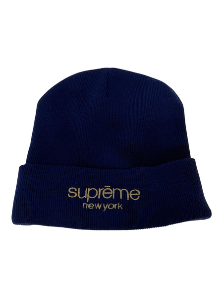 Supreme Metallic Classic Logo Beanie 青/黒