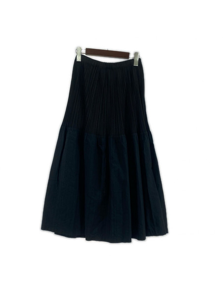 ISSEY MIYAKE ロングスカート プリーツスカート ブラック(2)