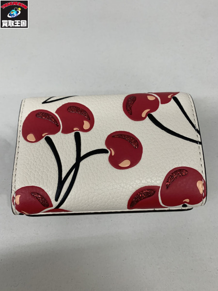 コンパクトウォレット COACH エッセンシャル ミニトライフォールドウォレット チェリー