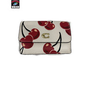 コンパクトウォレット COACH エッセンシャル ミニトライフォールドウォレット チェリー