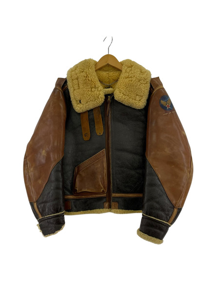 Buzz Rickson's フライトジャケット B-3 ムートン レザー 茶(36)